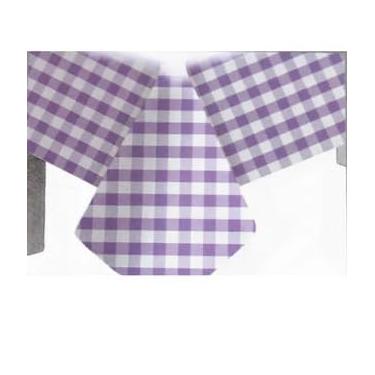 Imagem de Kit 10 Toalha De Mesa Xadrez Plástica 70x70cm Festa Junina E Decoração(Xadrez Branco/Roxo,20 Unidades)
