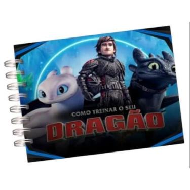 Imagem de Livro De Colorir Como Treinar Seu Dragão Capa Dura Acetato Protetor Pa