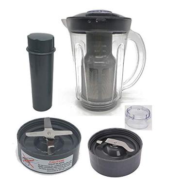 Imagem de Joystar Peças de reposição para copos maiores de 1,360 g, acessório de picther de leite de soja e acessório de espremedor com lâmina extratora e lâmina de fresagem plana, compatível com Nutri Bullet