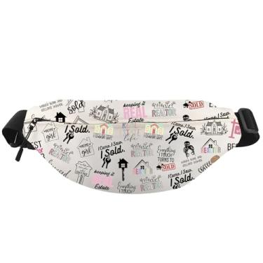 Imagem de WCGXKO Novidade Presente Corretor de Imóveis Provérbios Imobiliários Citações da Vida Imobiliária Lona Bolsa de Cintura Transversal, Pacote de corretor de imóveis, Casual