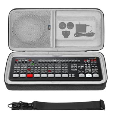 Imagem de Geekria Capa de transporte de interface de áudio, compatível com Blackmagic Design ATEM Mini (SWATEMMINICEXT)/ATEM Mini Extreme ISO (SWATEMMINICEXTISO), bolsa de viagem rígida de EVA (cinza escuro)