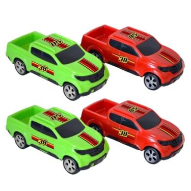 Imagem de Kit 4 Brinquedos Mini Caminhonete Pick-up Carrinho Infantil Presente