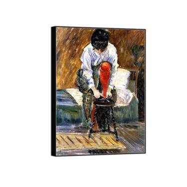 Imagem de BMZFYBS Pintura famosa de arte de parede em tela para decoração de casa - meia vermelha - Pôster e impressões de moldura preta para sala de estar 70 x 100 cm 27 x 39 pol