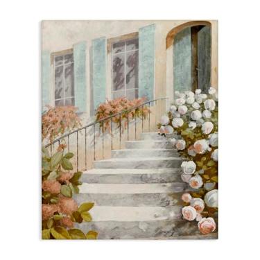 Imagem de Stupell Industries Design de arte de parede em tela de escada de entrada floral por LORENZO COLLECTIVE, 76 x 61 cm