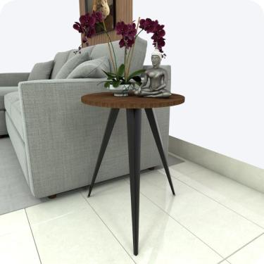 Imagem de Mesinha Lateral De Canto Para Sala E Quarto Redonda P. M