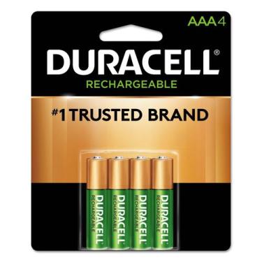 Imagem de Pilhas recarregáveis Duracell Staycharged AAA, pacote com 4