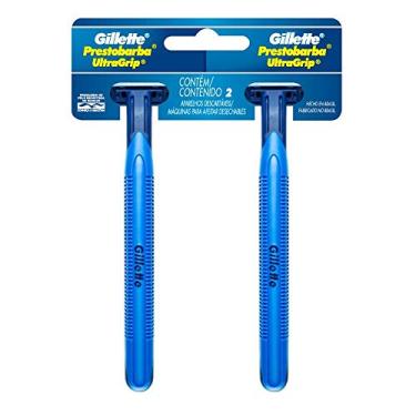 Imagem de Gillette - Aparelho de Barbear Prestobarba Ultragrip Cartela com 20 Unidades, Azul, Contemporânea, Polipropileno, Homens, Homens, Masculino