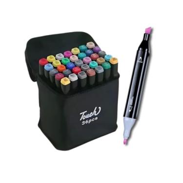 Imagem de Caneta Marcador Para Colorir Desenho Profissional 12, 24, 36, 48, 60, 80 Cores Conjunto De Canetinhas Pontas Duplas Codificados por Cores Vivas para Desenho (36 Cores)