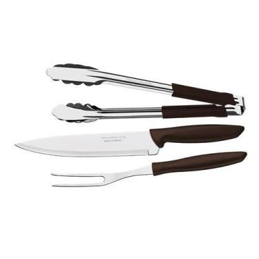 Imagem de Kit Churrasco 3 Peças Tramontina Plenus 23498449 Marrom