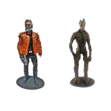 Imagem de Kit Bonecos Senhor das Estrelas e Groot Adulto Filme Guardiões da Galá