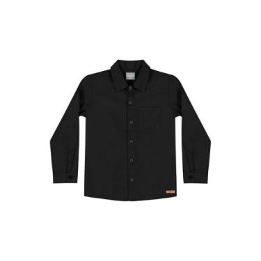 Imagem de Camisa Flanelada Infantil Menino Quimby, Preto, 6