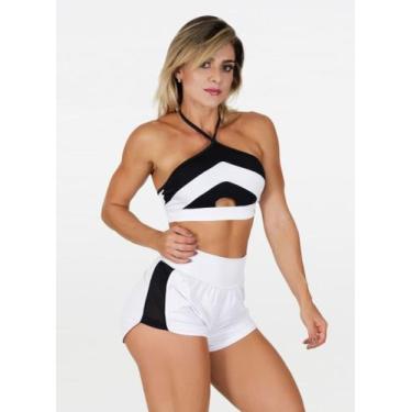 Imagem de Top Cropped Fitness Moda Academia Feminino Alça de Amarrar Cores Diver