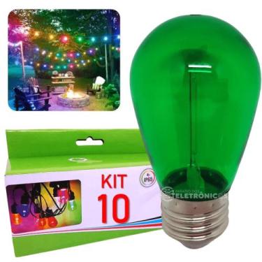 Imagem de kit 10 Lâmpadas Led Retrô  Filamento Boloinhas 1w S14 110v Abajurs Lum