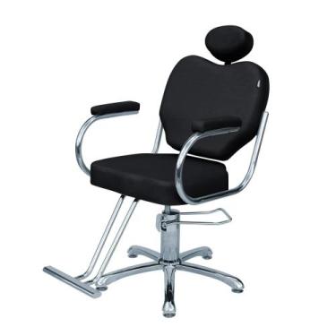 Imagem de Cadeira Poltrona Hidráulica Talita Fixa Preto Acetinado -  Moveis e co