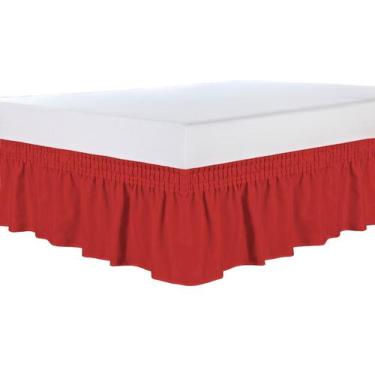 Imagem de Saia Box Casal Padrão - Theovitex enxovais, Vermelho