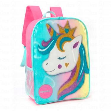 Imagem de Mochila De Costas Escolar Infantil Unicórnio Up4you Luxcel, Rosa