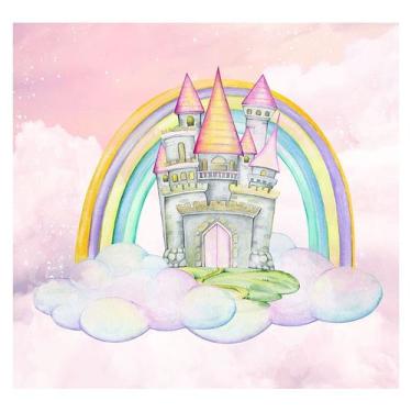 Imagem de Papel de Parede Adesivo Infantil Céu Castelo Bebe Quarto Menina - 596p