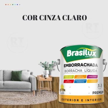 Imagem de Tinta Borracha Líquida Cinza 3.2l Premium Brasilux, CINZA CLARO