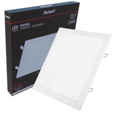 Imagem de 2 Plafon Led Embutir Quadrado 24w 30x30 Branco Frio 6500k - Avant