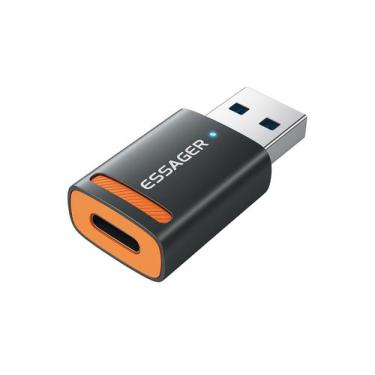 Imagem de Adaptador Otg Usb 3.0 Macho usba Para Usbc Fêmea 5gb - ESSAGER