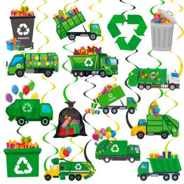 Imagem de Decorações de festa Hanging Swirls Garbage Truck Theme x20 - CANDY CHE