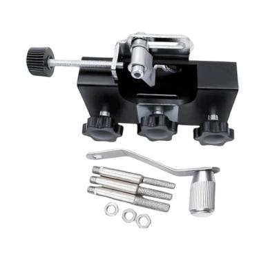 Imagem de predolo Kit de afiador de motosserra manual, portátil, resistente, fácil de instalar, universal com cabeças de moagem de 4/5/6 mm, Preto