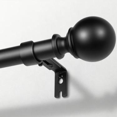 Imagem de Varões de cortina Zeerobee 81-183 cm ajustáveis, resistentes, pretos