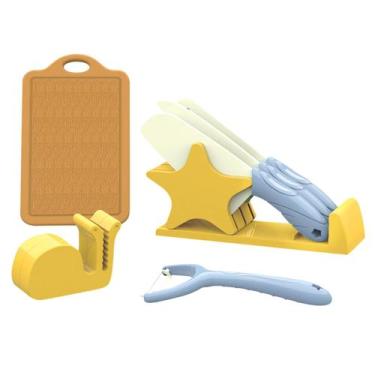 Imagem de Conjunto de suporte de faca de 7 crianças cozinha cozinha fingir jogo 