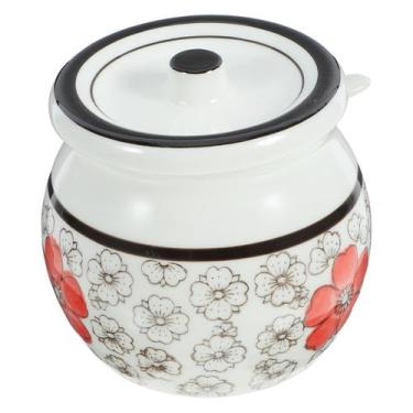 Imagem de Pote de açúcar de cerâmica STOBAZA Red 300mL com tampa e colher