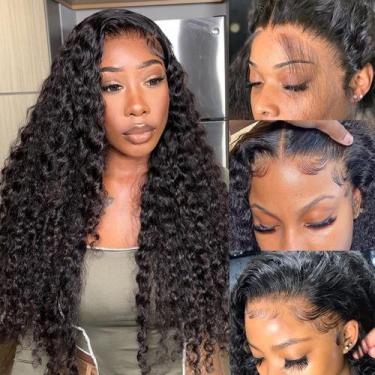 Imagem de Perucas frontais de renda bangjazz 180% de densidade HD para cabelo hu