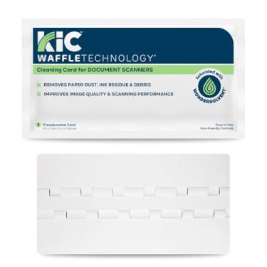 Imagem de KICTeam - Cartões de limpeza Waffletechnology® para scanners de documentos de desktop e móveis (15 cartões) - Presaturado com WonderSolvent