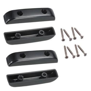 Imagem de TUOREN 4 peças de descanso de polegar para baixo apoio de dedo de plástico para baixo com parafusos compatíveis com guitarra elétrica de precisão Fender Bass (preto)