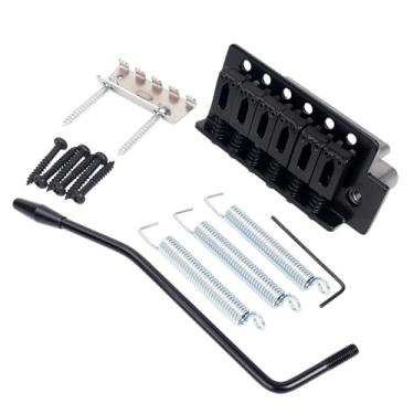 Imagem de Banworks Sistema de ponte tremolo de 6 cordas 52,5 mm (2 1/40.6 cm) espaço de cordas com selas modernas braço tremolo e bloco de zinco para guitarras elétricas Strat ST Squier Style JT/CYXT-01 preto