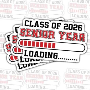 Imagem de Adesivo Class of Senior 2026 (3 peças) Adesivos de formatura com glitter rosa para meninas do ensino médio e universitárias decalque de carro para laptop garrafa de água fichário capa de telefone 7,6