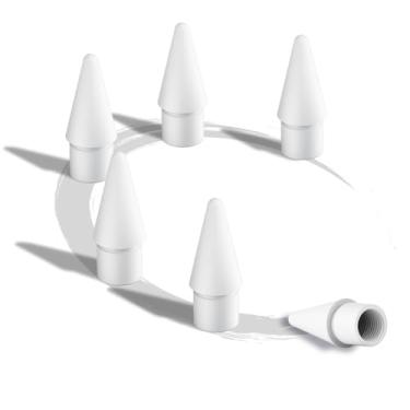 Imagem de Dicas de substituição para Apple Pencil 2ª geração/1ª geração/USB-C/Apple Pencil Pro Generation, correspondência exata com pontas de caneta Apple com estojo de transporte, pacote com 6