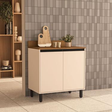 Imagem de Balcão 2 Portas 80cm com Tampo Koya Politorno Móveis - Creme