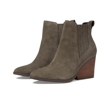 Imagem de TOMS Bota feminina Noa cano redondo Chelsea casual salto alto até o tornozelo 7,6 cm e acima - marrom, Cantina de camurça, 36