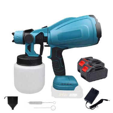Imagem de Pistola de Pintura Elétrica Sem Fio 21V com 2 Baterias 2000mAh, 800W Pico, Motor de Cobre, Tanque 800ml, para Tintas de Baixa Viscosidade - Kit Completo para Profissionais e Reformas