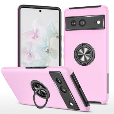 Imagem de SORAKA Capa para Google Pixel 8 com suporte de anel invisível e placa de metal para montagem magnética em carro Capa rígida para PC Capa Google Pixel 8 Capa resistente de nível militar