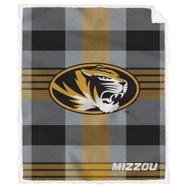 Imagem de Proformance Home NCAA Missouri Tigers manta xadrez de lã de ovelha de pelúcia real