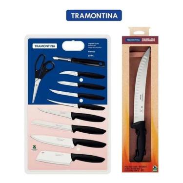 Imagem de Jogo Facas Inox 10 Peças Plenus Tramontina E Faca Butcher
