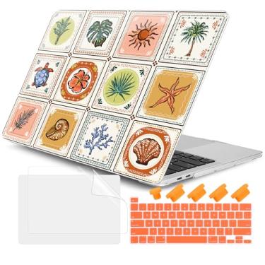 Imagem de DONGKE Compatível com MacBook Pro 13 polegadas 2024 2023-2020 versão A2338 M2/M1 A2251 A2289 com tela retina e Touch ID, capa rígida de plástico, capa de teclado e película de tela - Corais