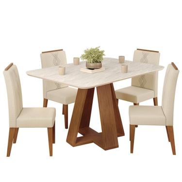 Imagem de Mesa De Jantar Kiara E 4 Cadeiras Yasmin DJ MOVEIS
