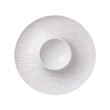 Imagem de Fenteer Prato de cerâmica com divisão para lanches, pires para, prato para servir batatas fritas e tigela, para bolinhos de massa, frango frito e, Branco