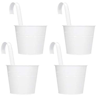 Imagem de POCREATION Vasos de Flores Pendurados, Planta de Flor de 4 Metas Suculenta Maconha de Parede de Parede (Removável (inferior 12 cm, boca 16 cm, altura)