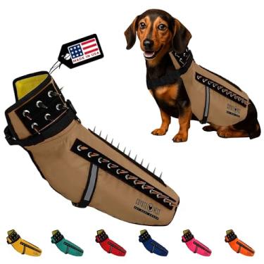 Imagem de CoyoteVest Colete de proteção para cães, acessórios refletivos para cães com pontas para proteger seu animal de estimação de ataques de animais de rapina e animais, feito com orgulho nos EUA (Médio,