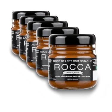 Imagem de Doce de Leite Rocca com Pistache Kit 5 Potes de 50g