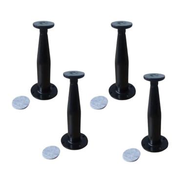 Imagem de 04 Pé Armário Távola Alumínio P/Móveis 12Cm Preto Regulável