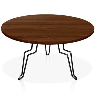 Imagem de Mesa de Centro Argélia Redonda em Aço e MDF Clean - Preta e Villandry 