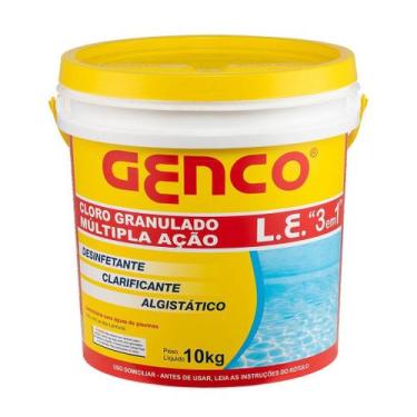Imagem de Cloro L.E Granulado Múltipla Ação 3 em 1 Genco 10kg - Desinfetante par